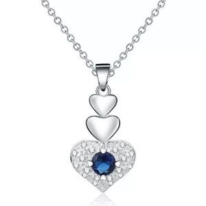 The Something Blue Heart pendant necklace in sapphire and 925